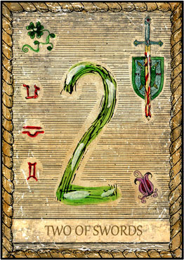 Tarot Card - 2 of Swords