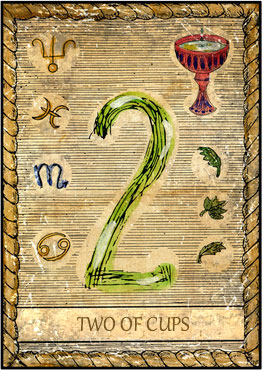 Tarot Card - 2 of Cups