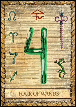 Tarot Card - 4 of Wands