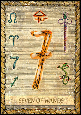 Tarot Card - 7 of Wands