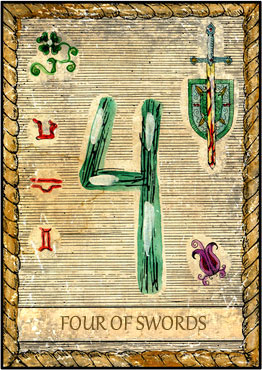 Tarot Card - 4 of Swords