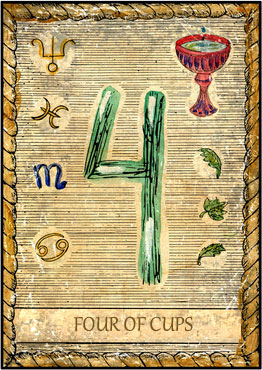 Tarot Card - 4 of Cups